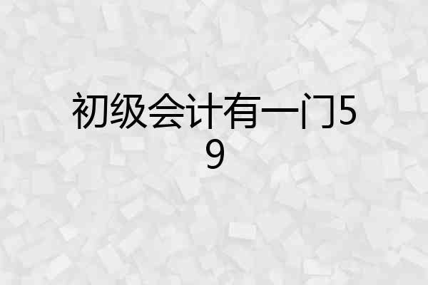 初级会计有一门59