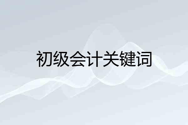 初级会计关键词