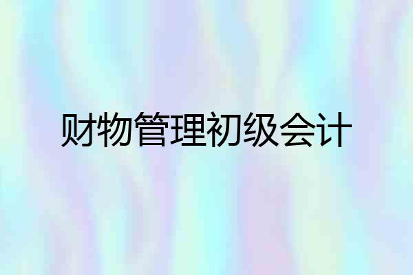 财物管理初级会计
