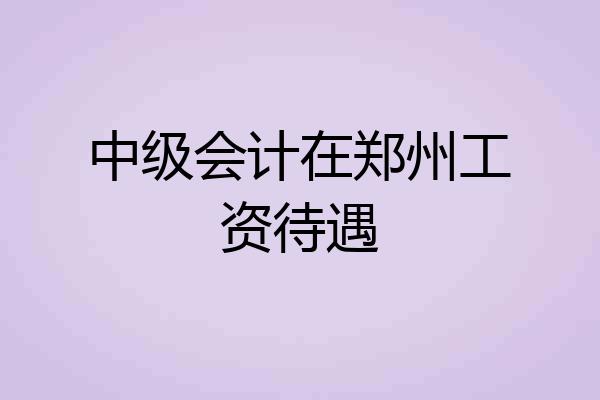 中级会计在郑州工资待遇