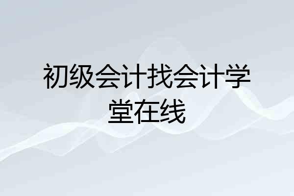 初级会计找会计学堂在线
