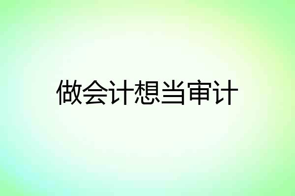 做会计想当审计