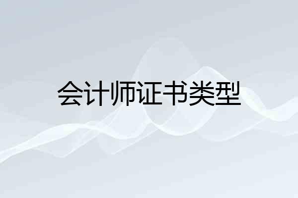 会计师证书类型
