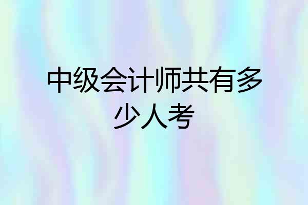 中级会计师共有多少人考