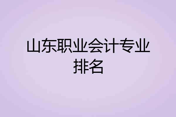 山东职业会计专业排名