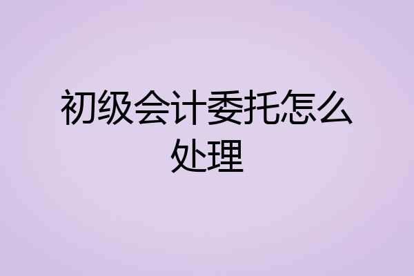 初级会计委托怎么处理