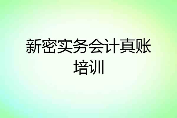 新密实务会计真账培训