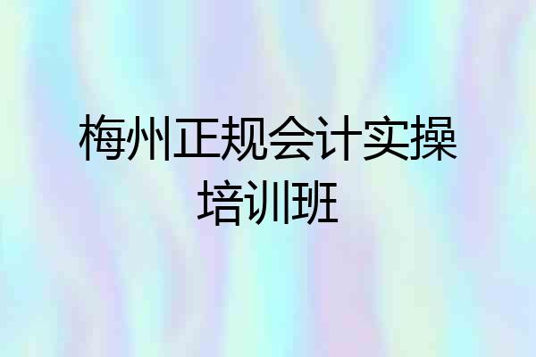 梅州正规会计实操培训班