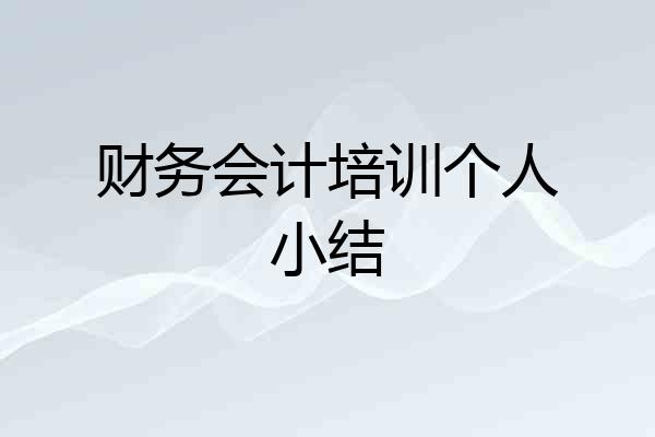 财务会计培训个人小结