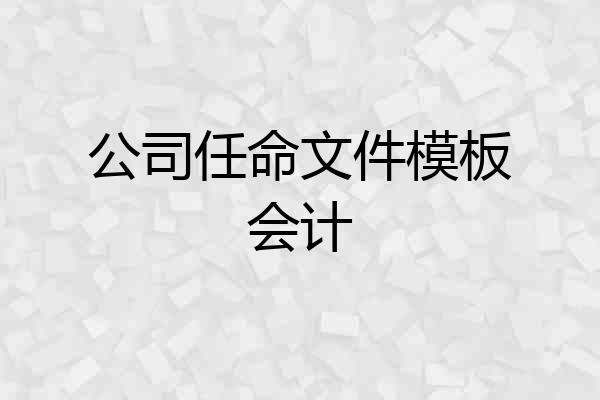 公司任命文件模板会计