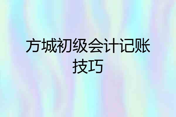 方城初级会计记账技巧