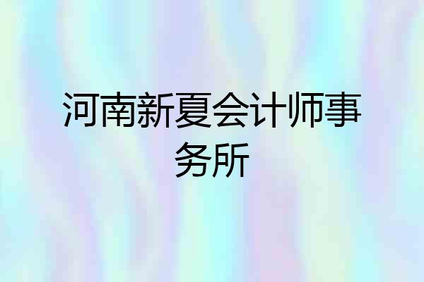 河南新夏会计师事务所