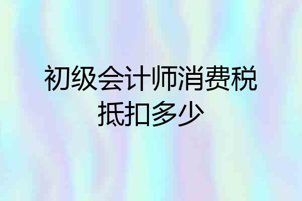 初级会计师消费税抵扣多少