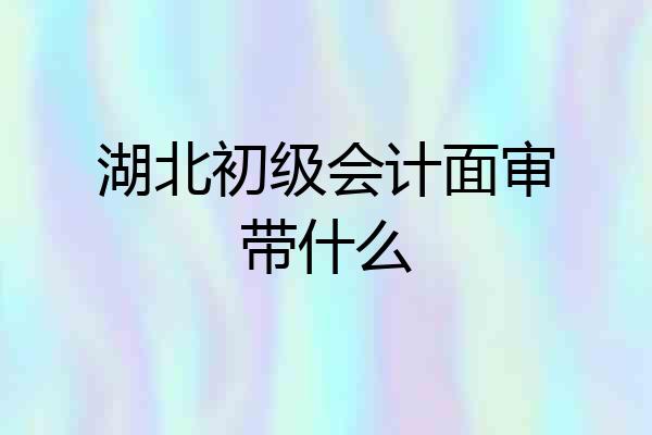 湖北初级会计面审带什么