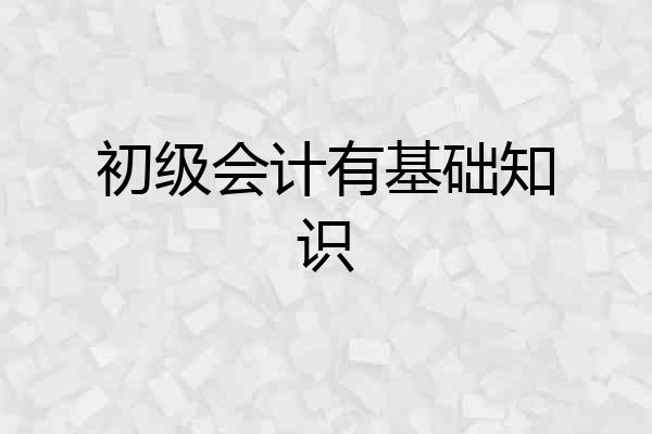 初级会计有基础知识
