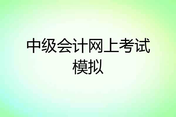 中级会计网上考试模拟