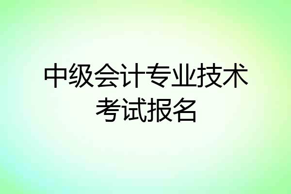 中级会计专业技术考试报名