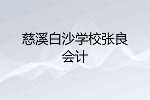 慈溪白沙学校张良会计
