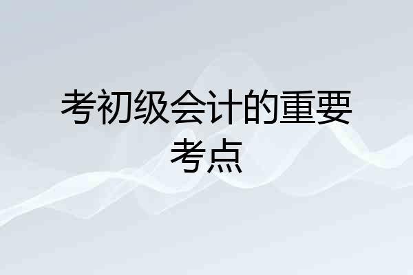 考初级会计的重要考点