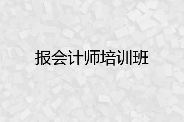 报会计师培训班