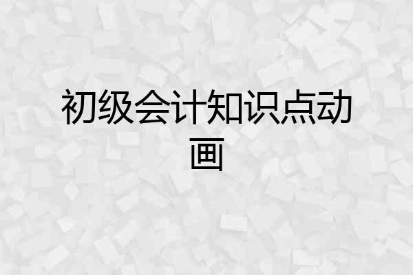 初级会计知识点动画