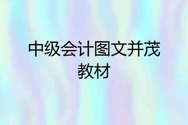 中级会计图文并茂教材