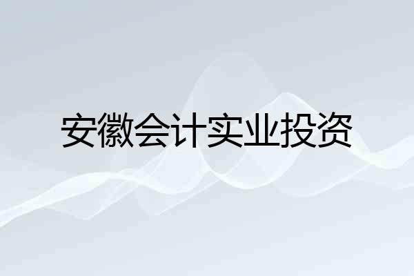 安徽会计实业投资