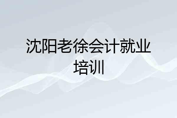 沈阳老徐会计就业培训