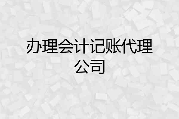 办理会计记账代理公司