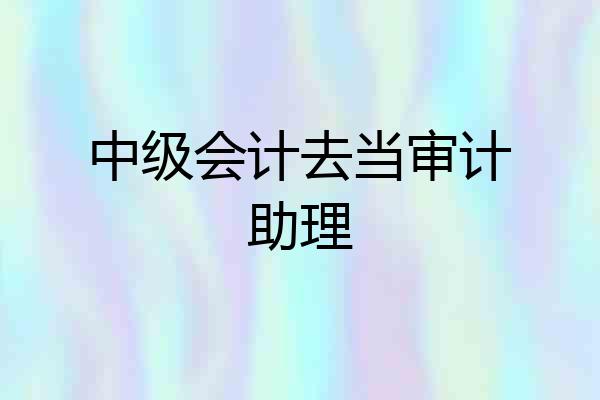 中级会计去当审计助理