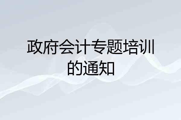 政府会计专题培训的通知