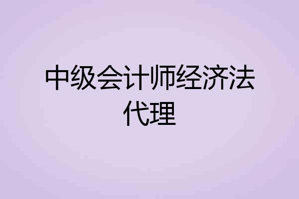 中级会计师经济法代理