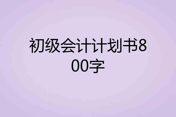 初级会计计划书800字