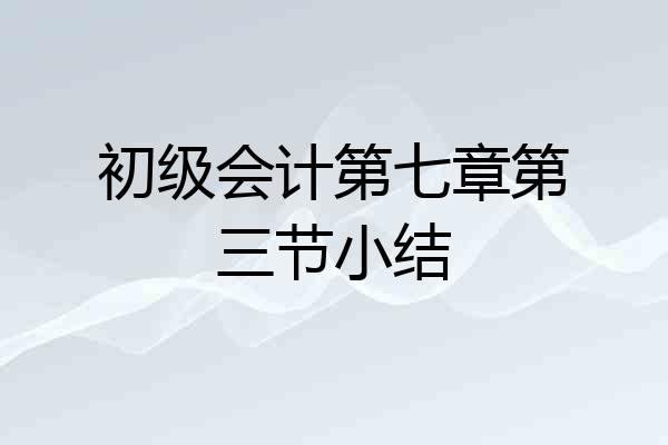 初级会计第七章第三节小结