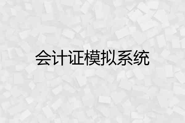 会计证模拟系统
