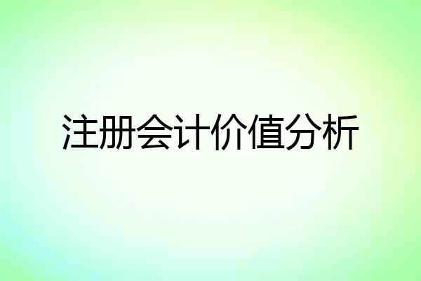 注册会计价值分析