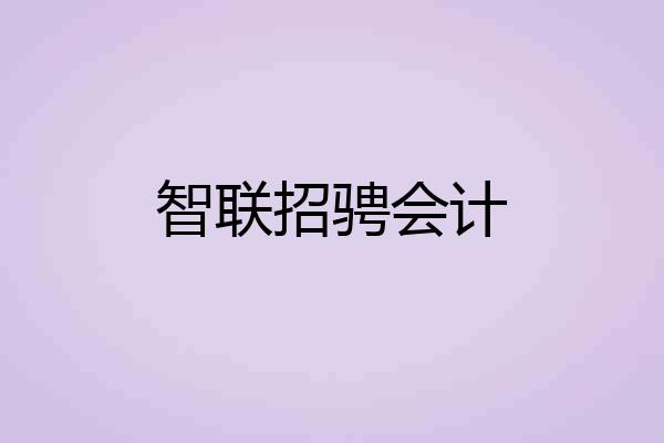 智联招骋会计
