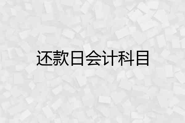 还款日会计科目