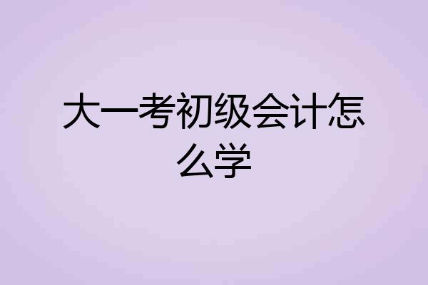 大一考初级会计怎么学