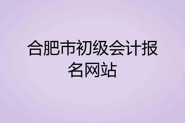合肥市初级会计报名网站
