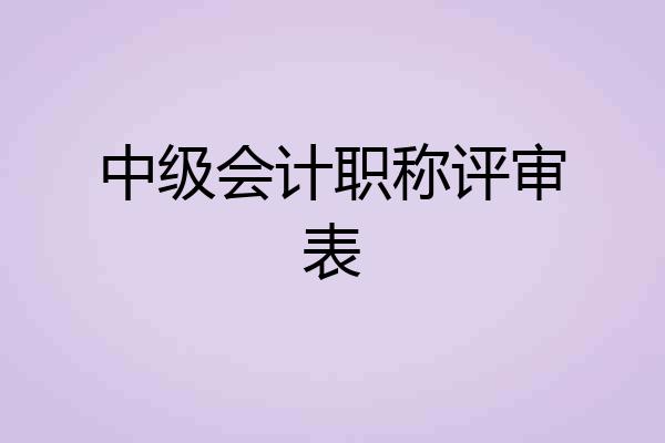 中级会计职称评审表