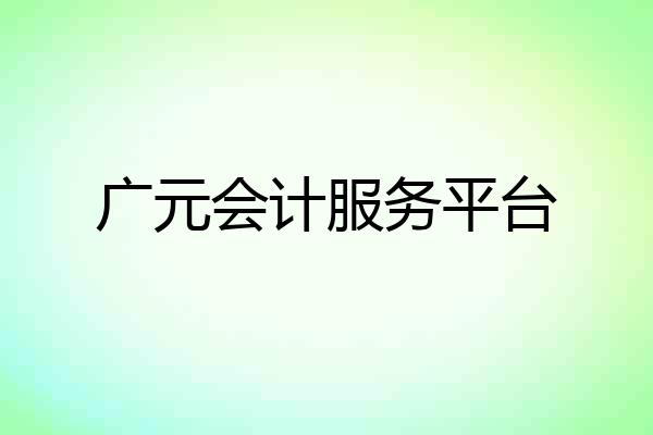 广元会计服务平台