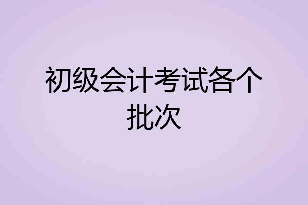 初级会计考试各个批次
