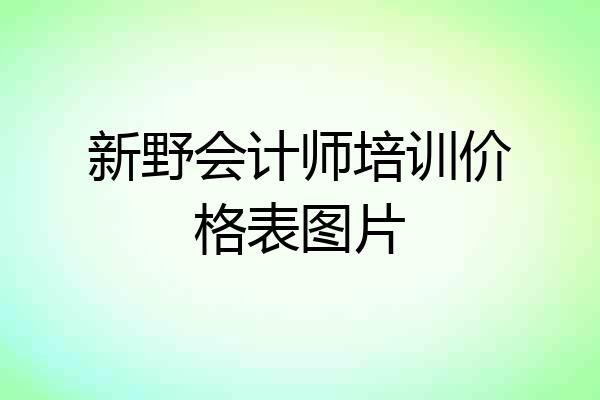 新野会计师培训价格表图片