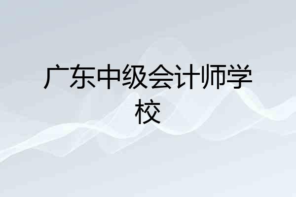 广东中级会计师学校