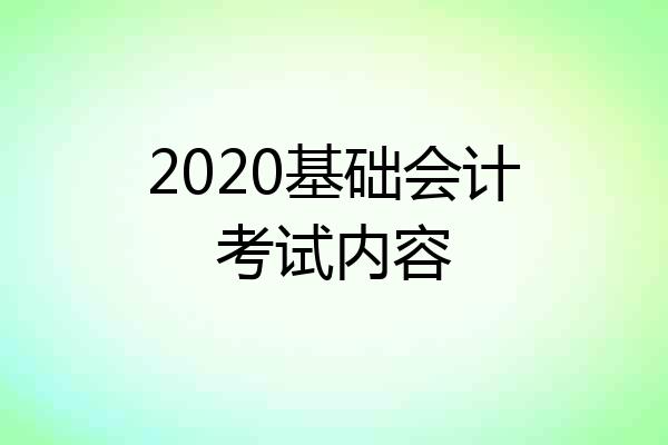 2020基础会计考试内容