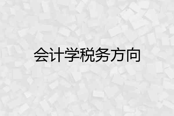 会计学税务方向