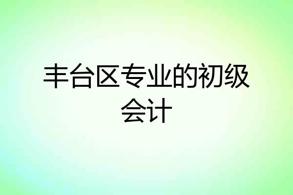 丰台区专业的初级会计