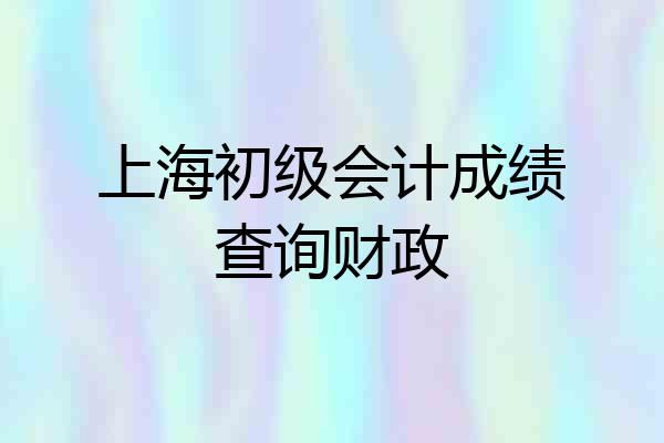 上海初级会计成绩查询财政
