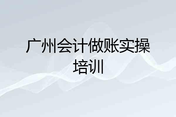 广州会计做账实操培训